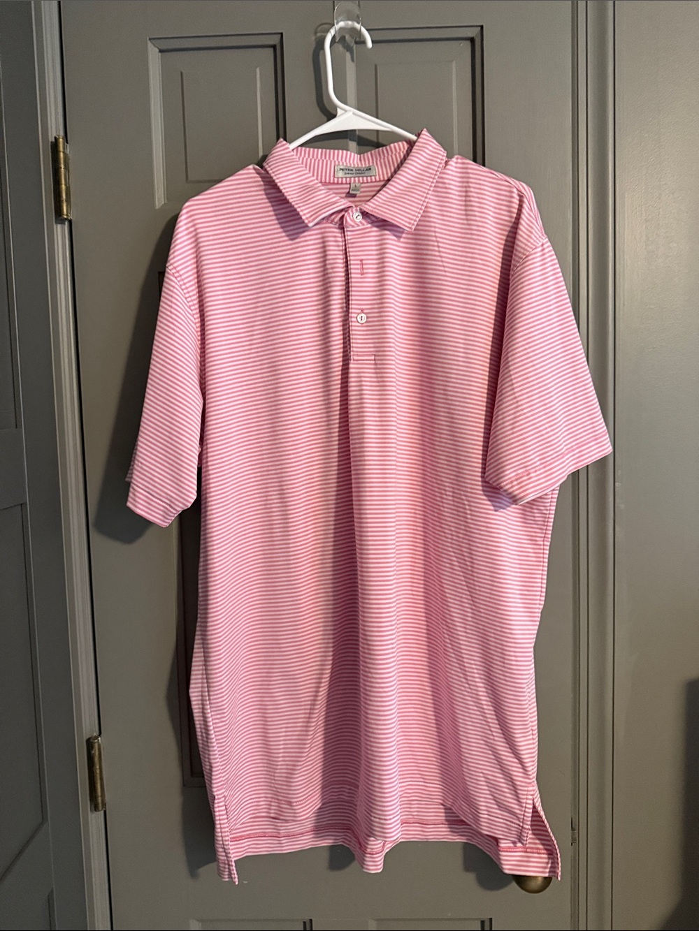 Peter Millar Pink Striped Polo Shirt